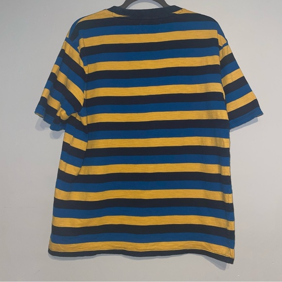 GUESS Originals Blue Yellow Striped T-Shirt Short Sleeve size small - Picture 3 of 9